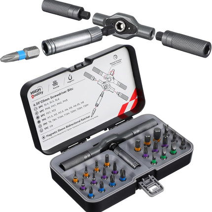 24-in-1 Magnetic Screwdriver Set – Multi-Function Ratchet Tool Kit for Home & Electronics