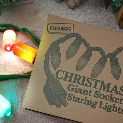 Christmas Giant Socket String Lights 17Ft, 10 Waterproof C26 Multicolor Bulbs