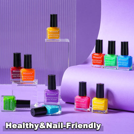 12-Color Nail Polish Set, Quick-Dry Mini Nail Lacquer for DIY Manicure & Nail Art
