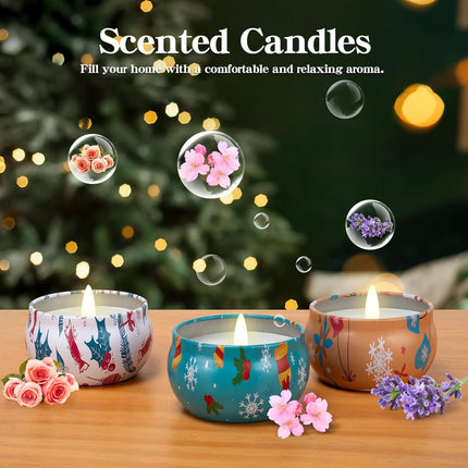 3PCS New Year Scented Candles Aromatherapy Christmas Gifts for Women