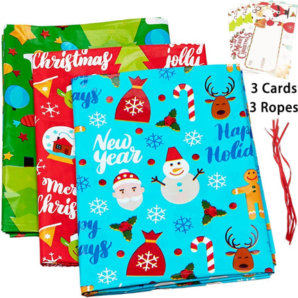 3PCS Large Christmas Gift Bags – 49"x35.5" Reusable Jumbo Xmas Bags