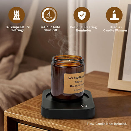 Coffee Mug Warmer – Desk, 3 Temp Settings, Auto Shut-Off, Smart Safety Alert