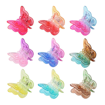 54PCS Mini Butterfly Hair Clips, Gradient Y2K 90s Fairy Claw Clips for Girls & Women