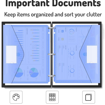10-Pack Heavyweight Binder Pockets – Letter Size, Side Loading, Assorted
