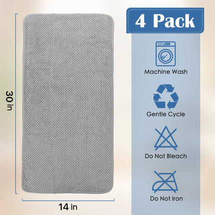 4 Pack Quick-Dry Microfiber Hand Towels, 14x30", Absorbent Bathroom Kitchen Towels