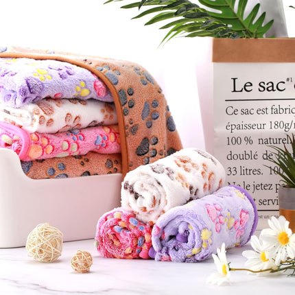 4-Piece Pet Fleece Blankets – Warm Sleep Mats for Small Dogs & Cats