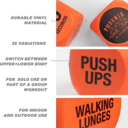 Fitness Workout Dice – Push-Ups, Squats, Crunches & Wildcard Exercises