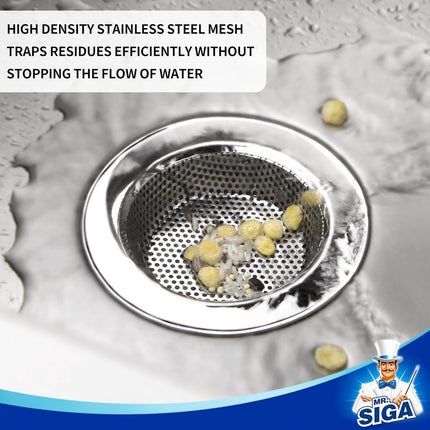 Kitchen Sink Drain Strainer – Stainless Steel, 3 Pack, 4.4” Outer, 3” Inner, Dishwasher Safe