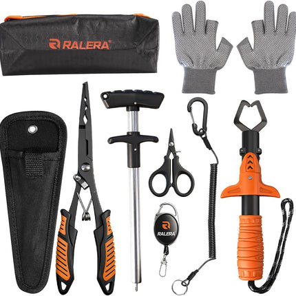 Fishing Fillet Knife Set for Beginners, Pliers, Measuring Tape & Non-Slip Grip Knife