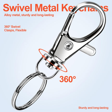 60PCS Keychain Making Kit – Lobster Clasps, Clips & Rings for Jewelry Crafts