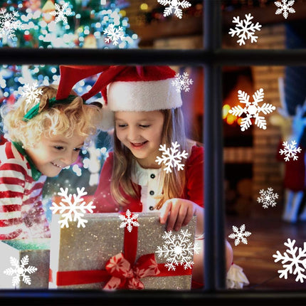 135Pcs Holiday Window Clings – Christmas Snowflake Stickers for Home & Party