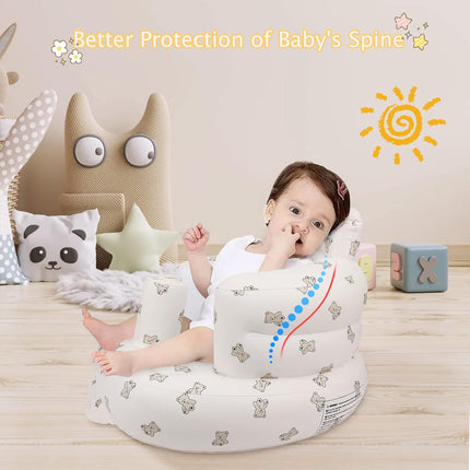 Inflatable Baby Seat – Floor Seat for Sitting Up, 3 Months & Up, Bear Design