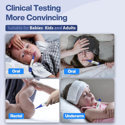 Digital Thermometer for Baby & Family – Rectal, Oral, Fever Alarm, 10 Sec