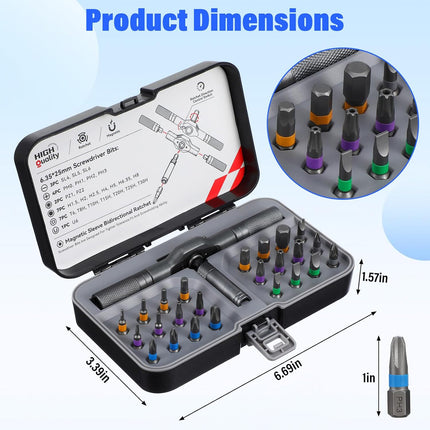 24-in-1 Magnetic Screwdriver Set – Multi-Function Ratchet Tool Kit for Home & Electronics