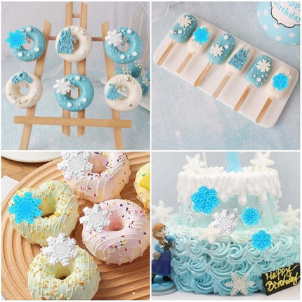 2PCS Snowflake Silicone Fondant Molds – Christmas Baking & Cake Decor