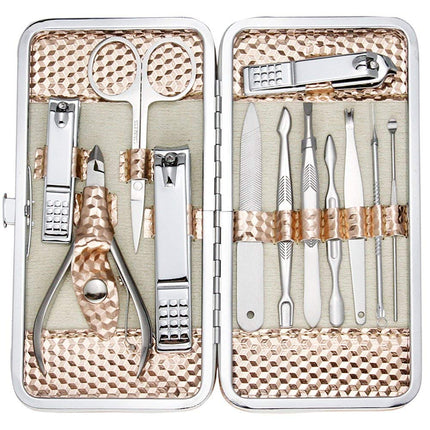 Professional Nail Care Kit (Rose Gold) – Manicure & Grooming Set with Travel Case