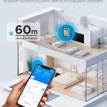 Digital Hygrometer H5075 – Bluetooth Temp & Humidity Meter with App Control & Alerts