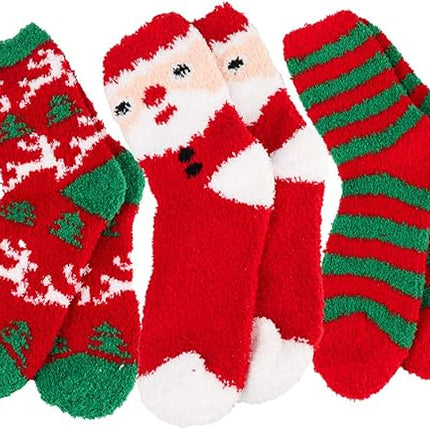 Christmas Fuzzy Socks for Women – Warm & Cozy Slipper Socks Holiday Gift