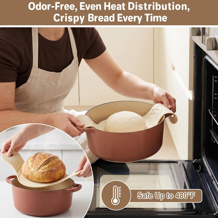 2-Piece Silicone Bread Sling Set, Oval & Round Dutch Oven Baking Mats