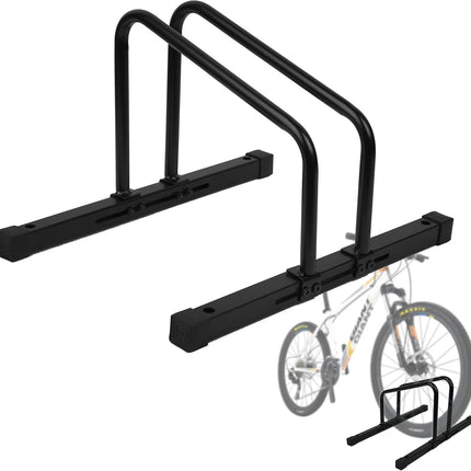 Adjustable Bike Stand Floor Rack, Fits 20-29in MTB & Road Bikes, Indoor Outdoor