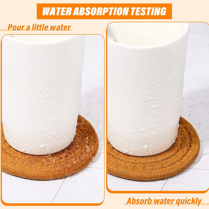 8-Piece Cotton Drink Coaster Set – Minimalist, Absorbent, 4 Colors