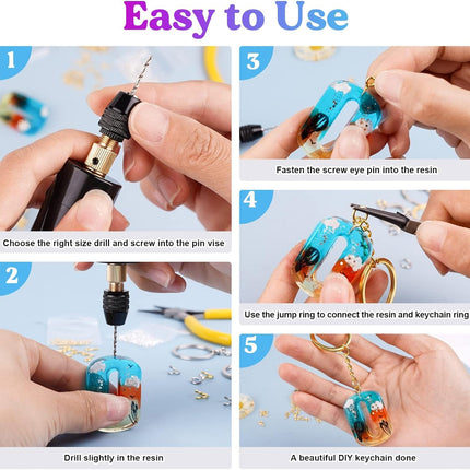 Electric Hand Drill Kit – 74PCS with 3-Jaw Clamp for Jewelry & Resin Crafts