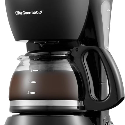4-Cup Drip Coffee Maker – Pause & Serve, Reusable Filter, Keep Warm, Black