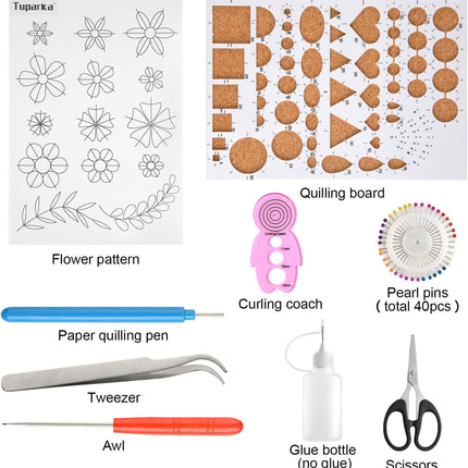15 PCS Paper Quilling Kit 29 Colors 600 Strips DIY Craft Handcraft Tool Set