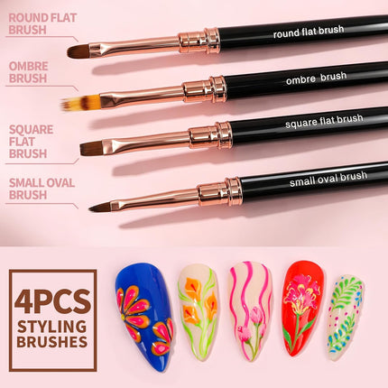 29PCS Nail Art Tools Set, Striping Tape, Liner Brushes & Dotting Tools for DIY Designs