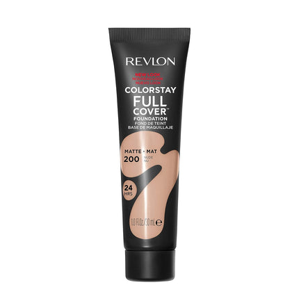 ColorStay Full Cover Foundation 200 Nude, Full Coverage Matte Longwear, 1 Fl Oz