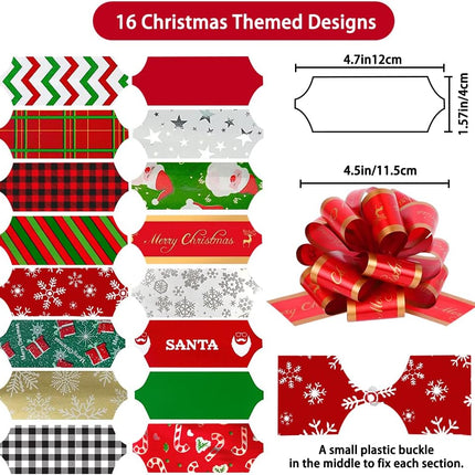 16PCS Large Christmas Pull Bows Ribbon Wrap Accessories for Gifts & Decor