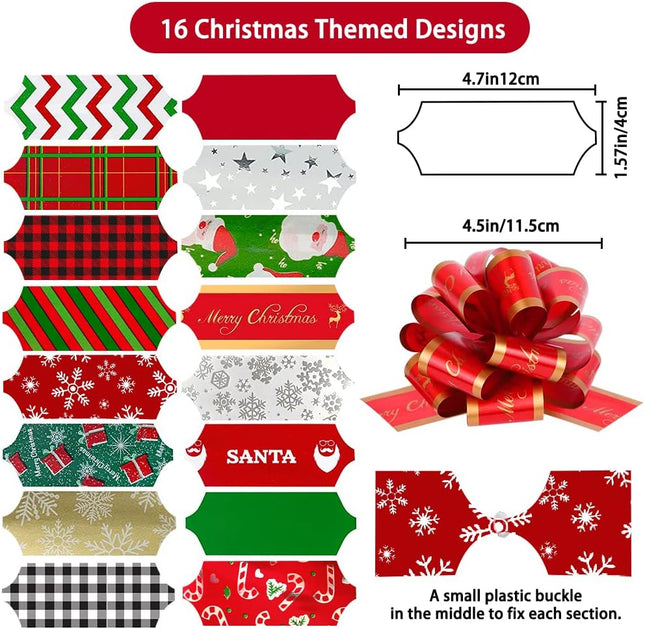 16PCS Large Christmas Pull Bows Ribbon Wrap Accessories for Gifts & Decor