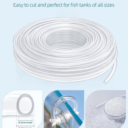 50 Feet Aquarium Airline Tubing Kit with Air Stones Valves Connectors and Accessories