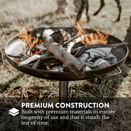 23-Inch Wood Burning Fire Pit, Durable Alloy Steel Outdoor Fire Bowl for Backyard Camping