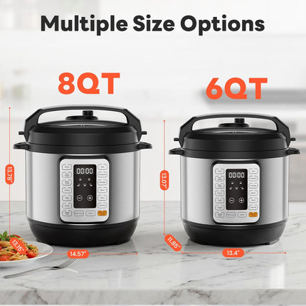 6 Quart Programmable Pressure Cooker 16 Functions with One Touch Presets