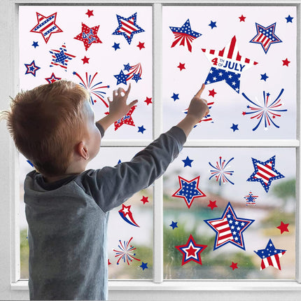 4th of July Window Clings Patriotic USA Stars Independence Day Decor
