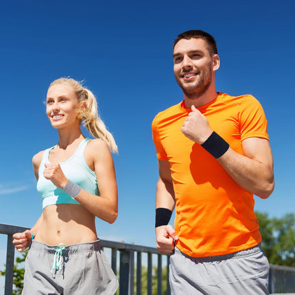 8 Pack Sports Wrist Sweatbands, Cotton Blend Absorbent Wristbands for Men & Women
