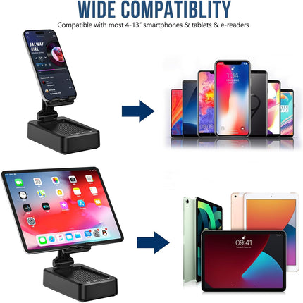 Cell Phone Stand with Bluetooth Speaker & Wireless Charging – Anti-Slip Base