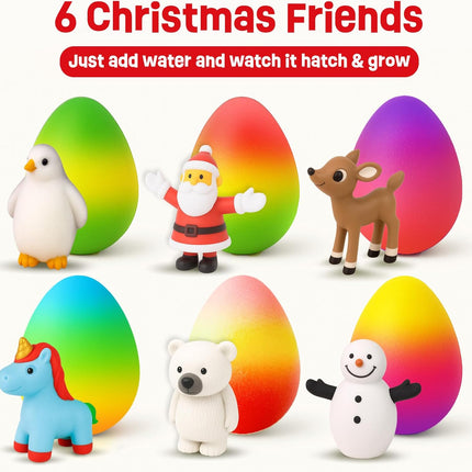 Christmas Stocking Stuffers for Kids – 6-Pack Christmas Hatching Eggs, Great Gifts for Grandkids