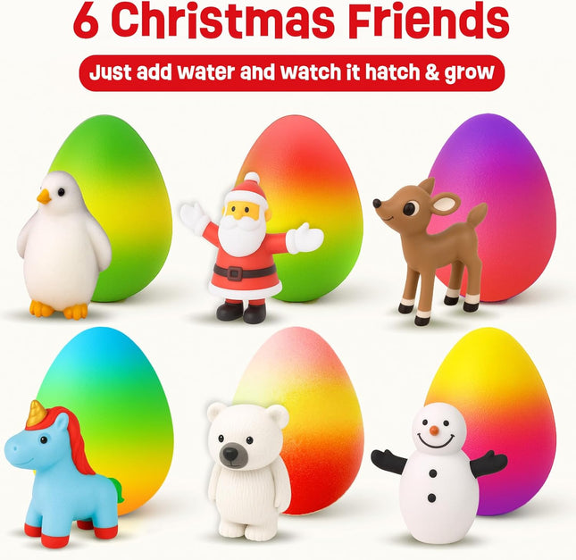 Christmas Stocking Stuffers for Kids – 6-Pack Christmas Hatching Eggs, Great Gifts for Grandkids