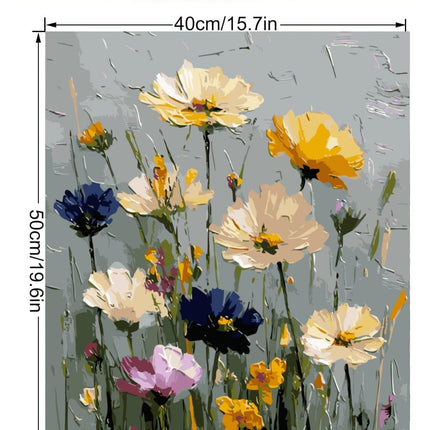 Wildflower Paint by Numbers Kit for Adults, 16x20in Canvas, DIY Acrylic Painting