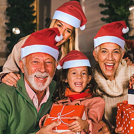 Santa Hats Bulk for Adults – Plus Size Red Christmas Hats for Men & Women