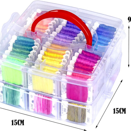 188PCS Embroidery Thread Set – Includes Floss Box, Bobbins & Cross Stitch Kit