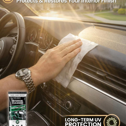 3-in-1 Car Cleaning Wipes, 90-Pack Interior & Exterior Cleaner, Glass & Protectant