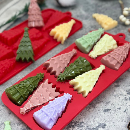 2PCS Christmas Tree Silicone Molds – Chocolate, Candy, Candle & Resin Baking Mold