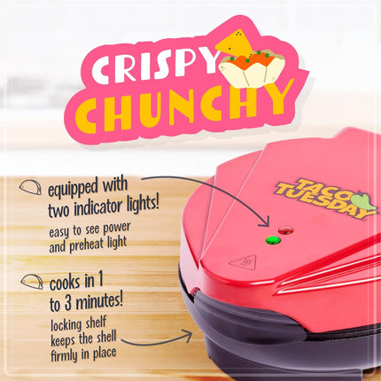 Taco Bowl Maker, 8–10 Inch Tortillas, Baked Tostadas & Salads, Red