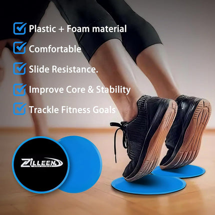 2 Pack Exercise Sliders Fitness Discs for Pilates Core Workout Men Women