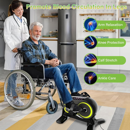Mini Motorized Exercise Bike, Under Desk Arm & Leg Pedal Exerciser with Remote