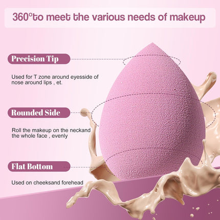 14PCS Makeup Sponge Set Triangle Puff Beauty Blender with Travel Case