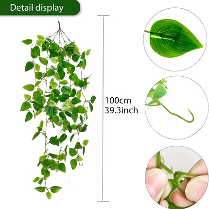 2-Pack Artificial Hanging Vines – Ivy Greenery Garlands for Home & Office Decor